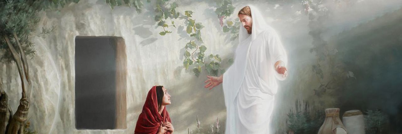 Jésus-Christ ressuscité apparaît à Marie-Madeleine dans le jardin
